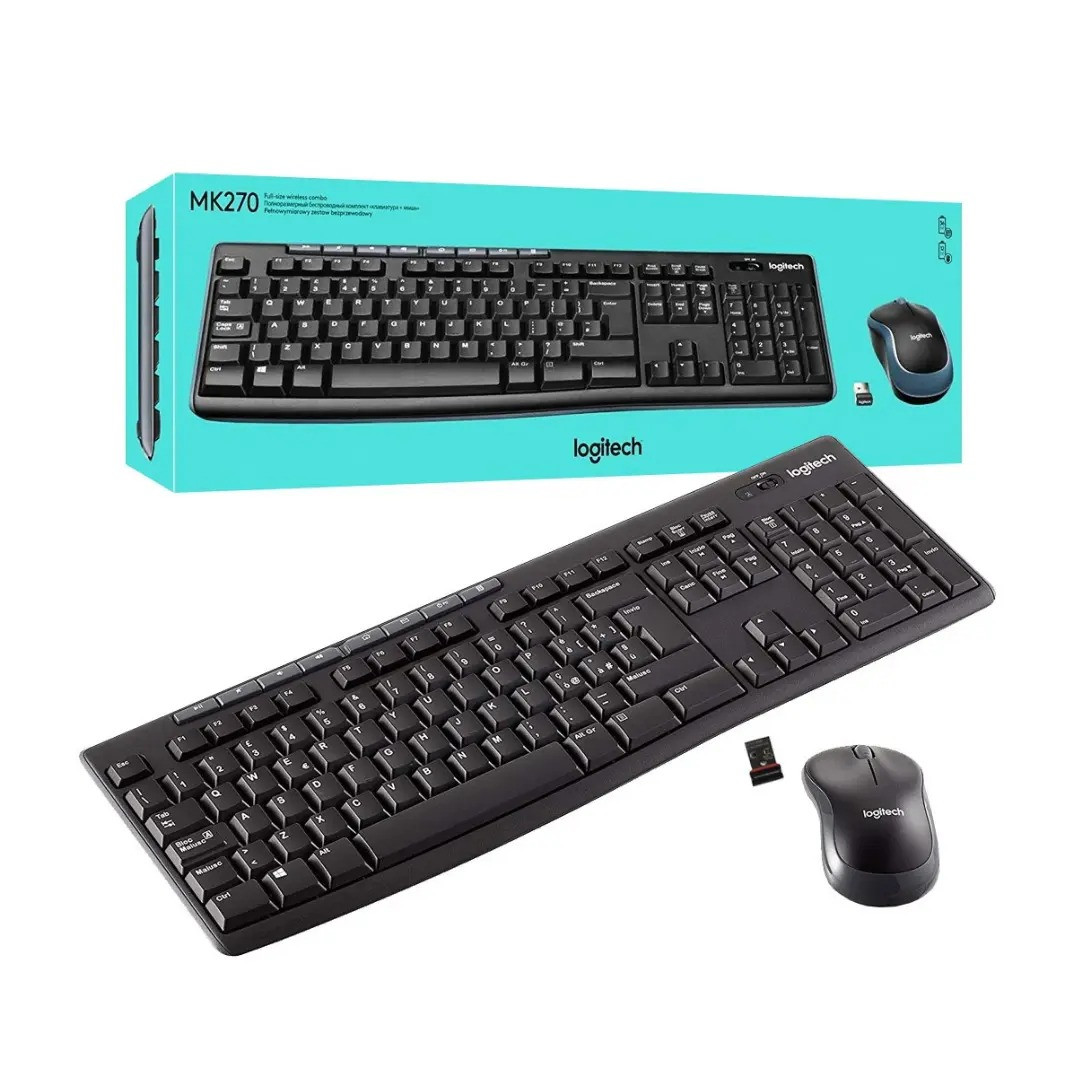 Combo teclado y mouse Logitech MK270 inalambrico