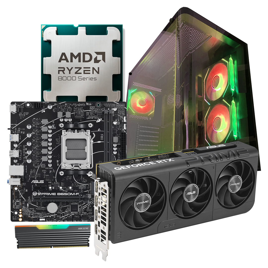 Computador completo Ryzen 7 8700F + NVIDIA® GeForce RTX™ 5060 8GB + Board B650 16GB RAM DDR5 SSD 512GB Fuente 750W