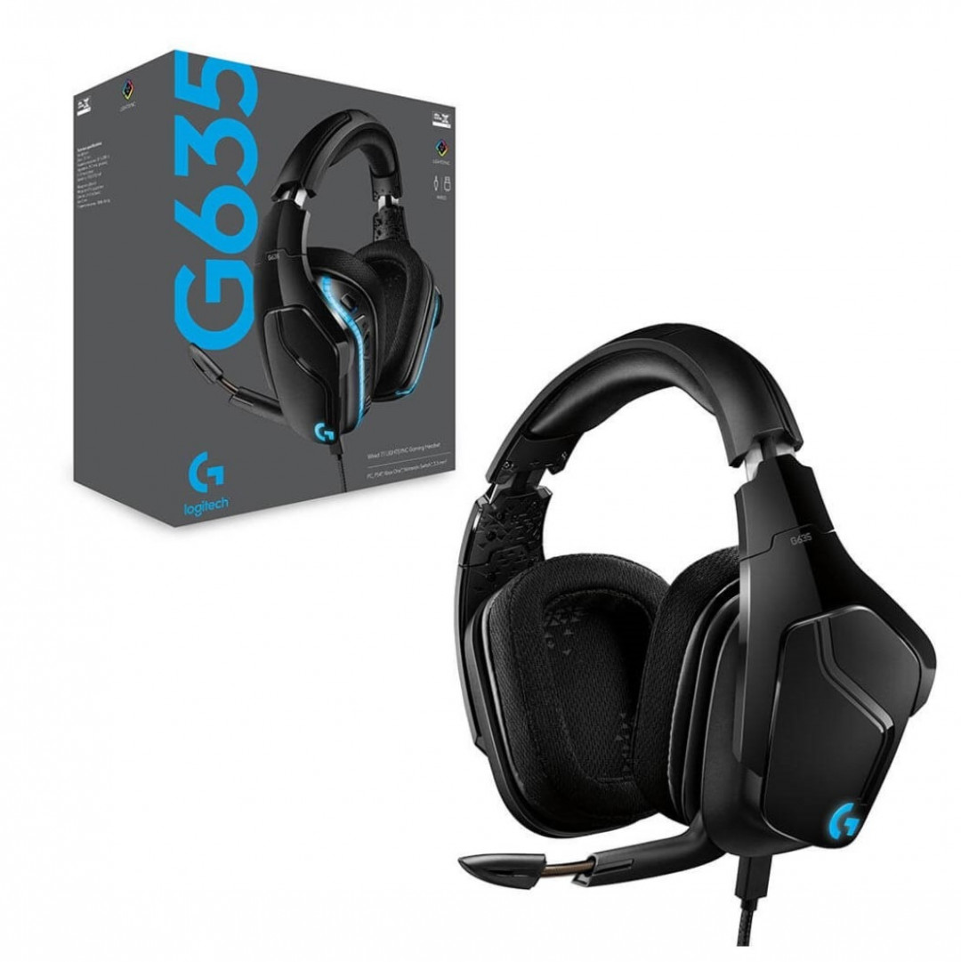 Diadema alámbrica gamer Logitech G635 NEGRA