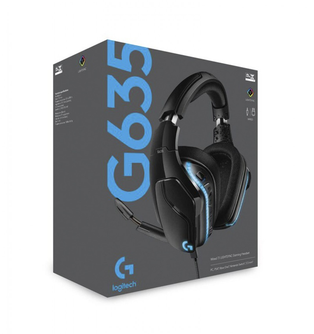 Diadema alámbrica gamer Logitech G635 NEGRA