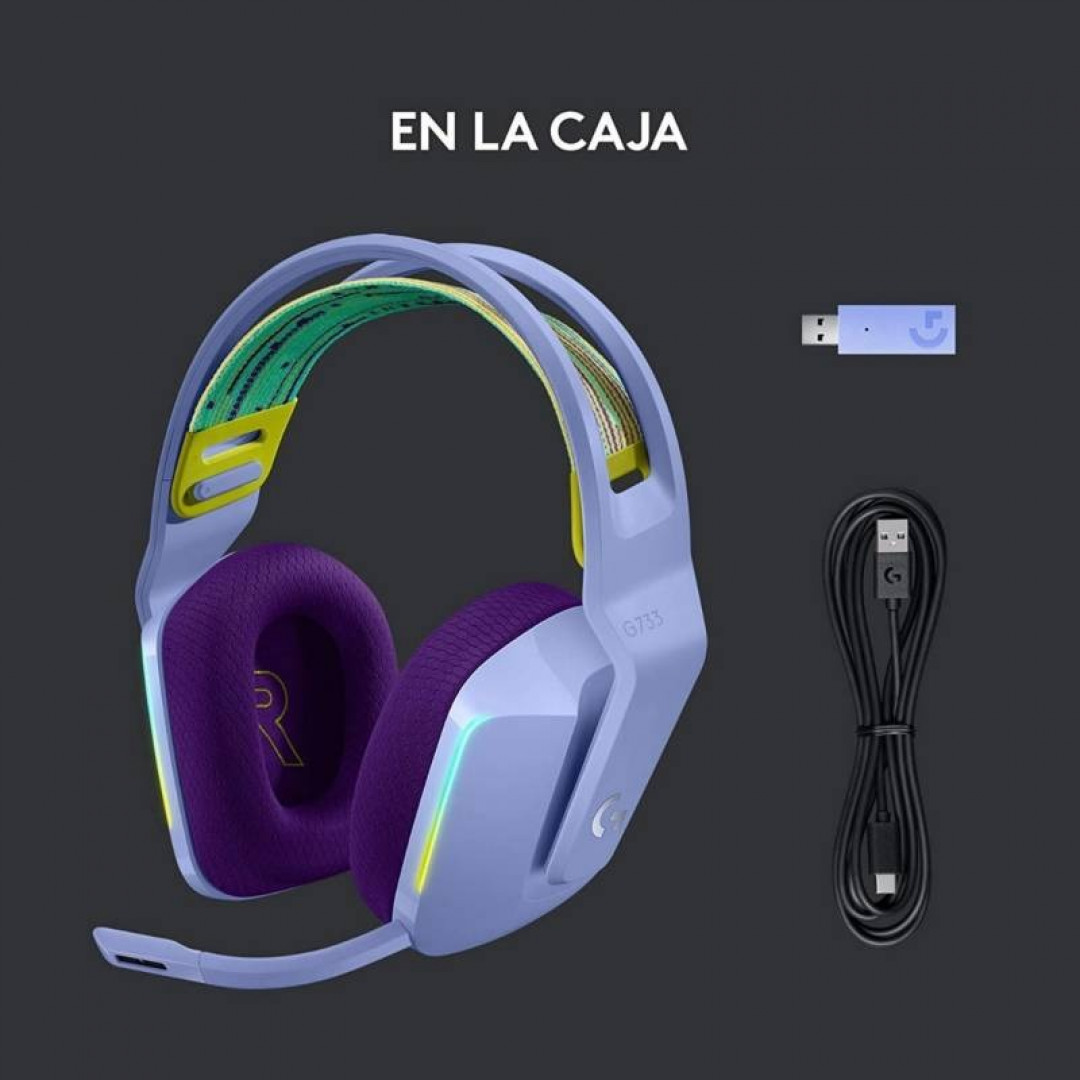Diadema inalambrica logitech g733 lila