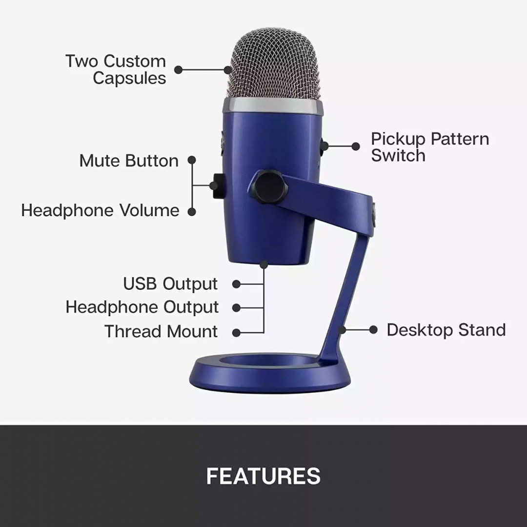 Micrófono YETI NANO USB azul