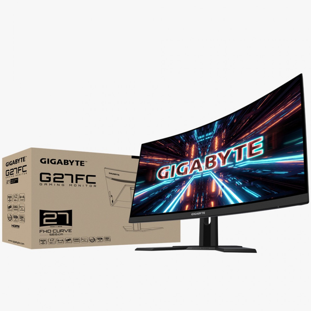 Monitor gigabyte G27FC curve 1ms 165hz panel IPS FULL HD