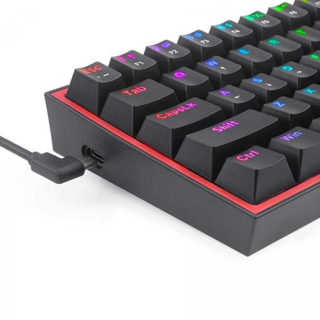 TECLADO INALAMBRICO REDRAGON FIZZ PRO NEGRO SWICH ROJO