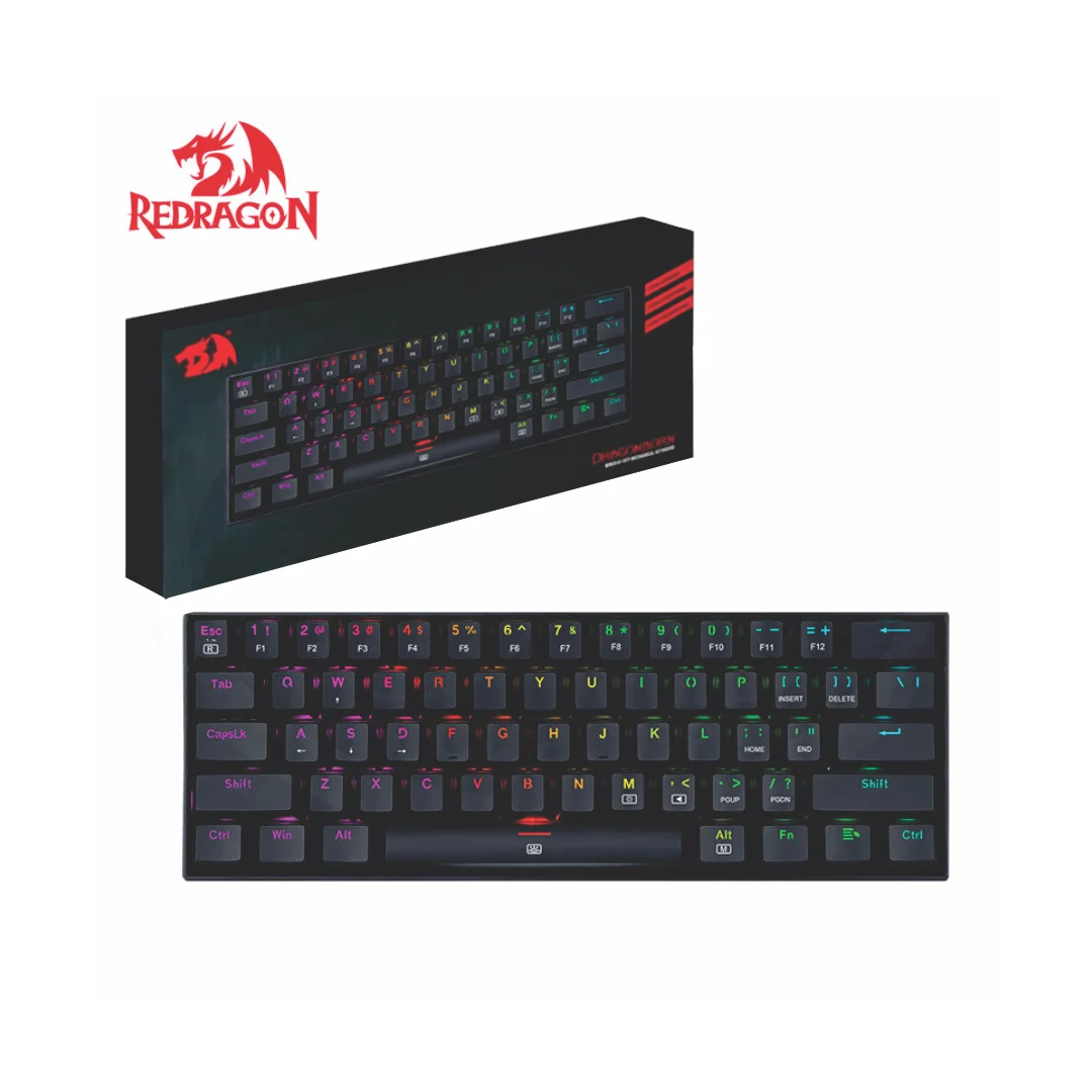 Teclado Gamer DRAGONBORN Negro Redragon Switch Rojo