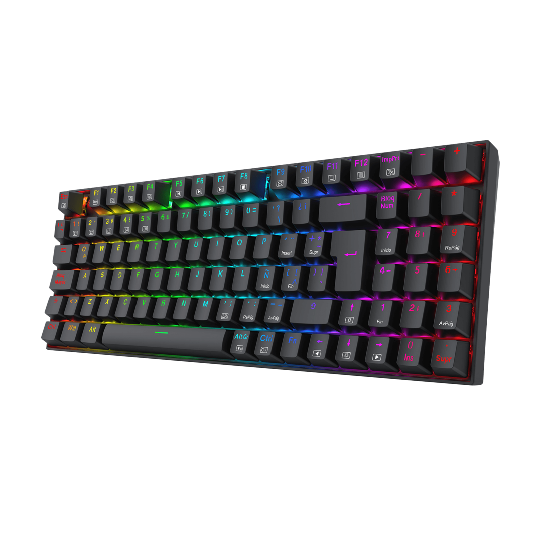 Teclado Gamer ZIGGS Negro Redragon Switch Rojo